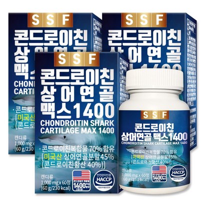 순수식품 콘드로이친 상어연골 맥스 1400 60정 3개