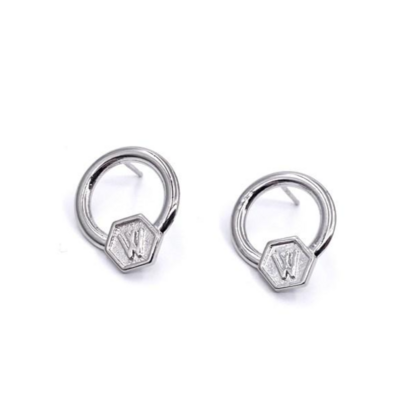 월간 W스탬프 은침 라운드 귀걸이