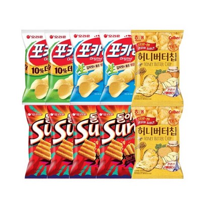 오리온 썬칩 2종 2봉 포카칩2종 2봉 허니버터칩 2봉 10봉