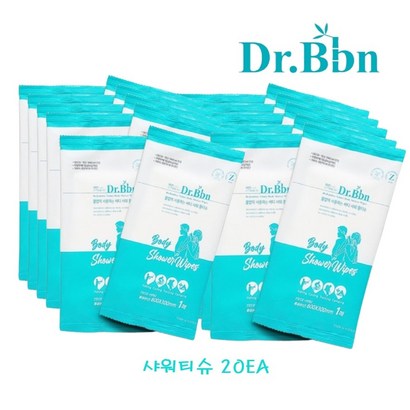천연 대나무원단 물없이 샤워티슈20매 캠핑 일회용 환자용