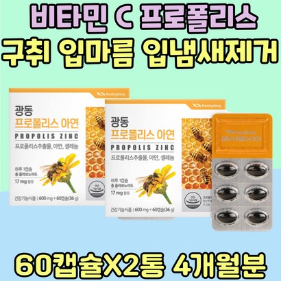 비타민 C 프로폴리스 구취 입마름 케어 입냄새 제거 아연 과일채소 항산화 Favonoid 에너지 생성 플라보노이드 혓바늘 면역력 혓바늘 구강 영양제 입안이마를때 타우린 ROOIS