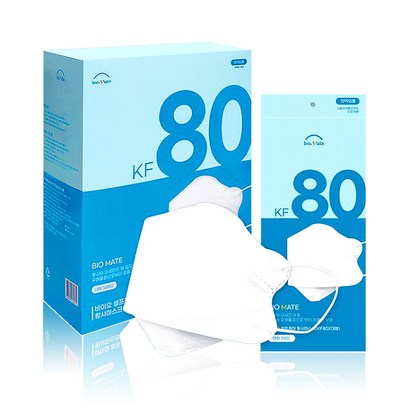 바이오셀프케어 KF80 마스크 대형 화이트 개별포장 50매x1박스