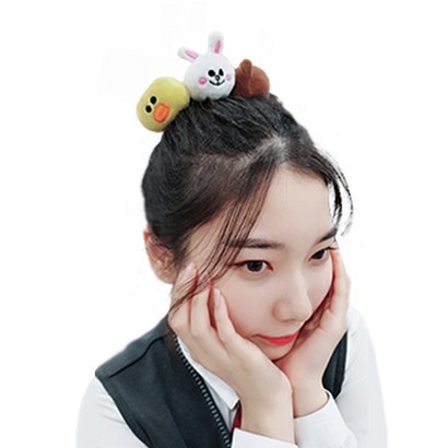 이쁨달다 퍼동물링 학생머리끈 캐릭터 헤어끈