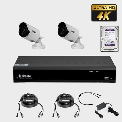 화인츠 자가설치CCTV 800만녹화기 500만카메라 4채널 초고화질 녹화기세트 패키지 실외 실내 ATS-XRT4104-TC