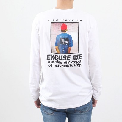 문컬렉션 긴팔티 엑스큐즈 M2XL 빅사이즈 면티 라운드넥 남자 남성 백프린트 크루 넥 긴팔 티셔츠 긴소매 리뷰후기