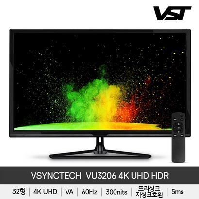 VSYNCTECH VU3206 rea 4K UHD 32형 게이밍 모니터 60Hz 와이드모니터 HDR