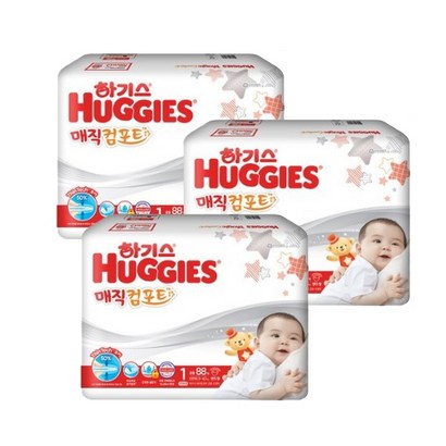 하기스 2020 매직 컴포트 밴드형 기저귀 남녀공용 신생아용 1단계