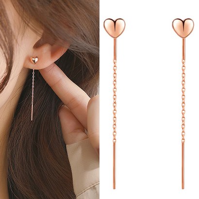 투비큐디 하트 롱 드롭 귀걸이