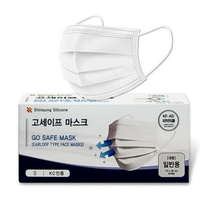 국내산 KC인증 숨편한 일회용 식약처허가 덴탈마스크 KF-AD 비말 차단 마스크 화이트 50매 100매