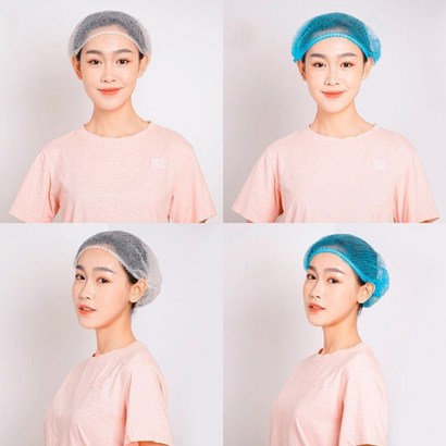 일회용 부직포 헤어캡 100매 위생모자 위생모 라운드캡