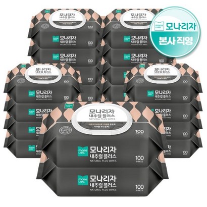 모나리자 내추럴 플러스 물티슈 캡형 100매 * 20입
