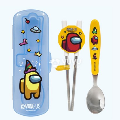 어몽어스 한손케이스 교정젓가락 스푼세트