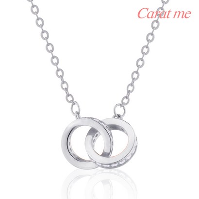 캐럿미 더블링 큐빅 레이어드 데일리 목걸이 실버925 NEC0070W