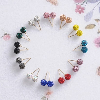 14k 큐빅 코팅 볼 귀걸이 2size 13coor
