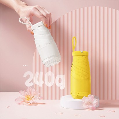 믹스ICS 캡슐 우산 6단 양산 미니우산 양우산 UV 자외선차단 여성 휴대용 방수원단 튼튼한 고급 파우치 남성 남여공용 5단