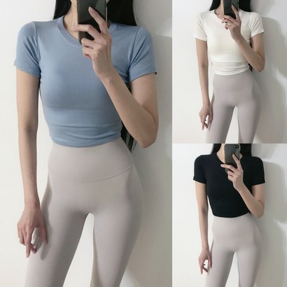 로라벨 베스트 크롭 반팔 필라테스복 요가복 필라테스옷 필라테스커버업 필라테스상의 요가 운동복 봄 여름 가을 리뷰 후기