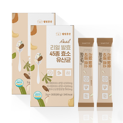 웰빙곳간 리얼발효 45종 효소 유산균 30포 2박스벌꿀스틱 5개 증정