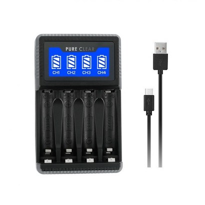 퓨어클리어 4슬롯 AA AAA 충전지 USB 충전기
