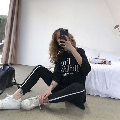 랙돌 레터링 옆트임 박스티 레깅스 /롱티셔츠 여성운동복 트레이닝세트 리뷰후기