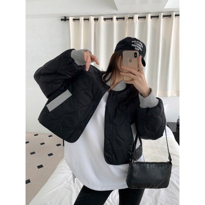 봄신상 배색 깔깔이 데일리 여성용 자켓점퍼 2coor