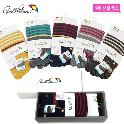 아놀드파마 여성용 면 발가락양말 장목 4족 선물세트 박스 무좀 발냄새 기능성 통풍 삭스 A6075