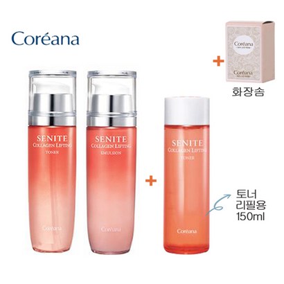 코리아나 콜라겐 리프팅 2종Set 토너 에멀전 토너 리필추가