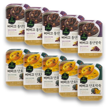예이니종합물류 CJ비비고 단박통단팥죽 각5개씩세트쇠고기전복야채참치즉석요리