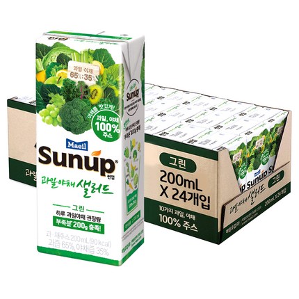 썬업 과일야채샐러드 그린 음료, 200ml, 24개입