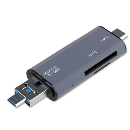 크레앙 5in1 USB 타입 C OTG 카드 리더기 CREOTG5IN1, CREOTG5IN1-SG, 스페이스 그레이