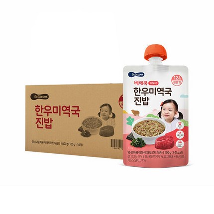 베베쿡 한우 미역국 진밥 실온이유식 완료기 100g, 10개, 한우 + 미역 혼합맛