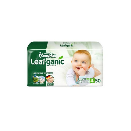 마미포코 리프가닉 밴드형 기저귀 아동공용 대형 4단계(9~14kg), 50매