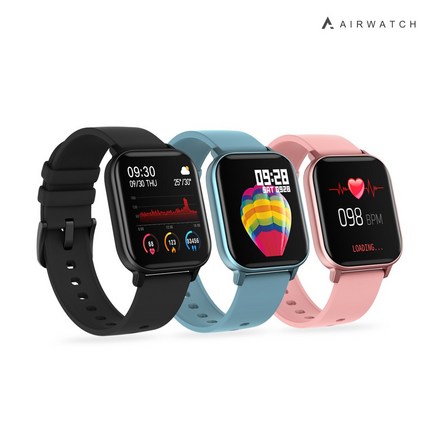 AIRWATCH 스마트워치 스마트밴드 전자시계 웨어러블, 블랙