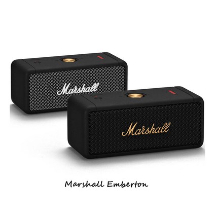 마샬 엠버튼 앰버튼 Marshall Emberton 블랙 브래스 블루투스 스피커, 블랙/브래스