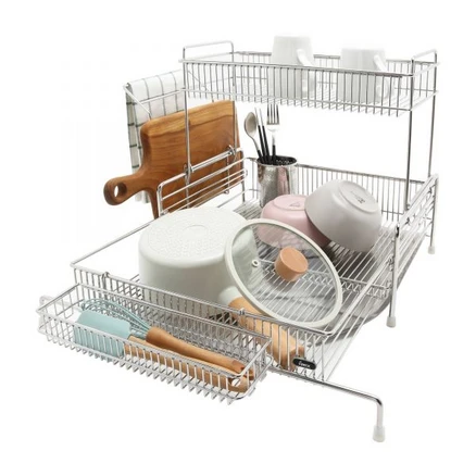 대명아이넥스 아이넥스 클린엣지4.0 올스텐 2단 식기건조대 주방 싱크대 그릇 물빠짐 설거지 건조대, 1개