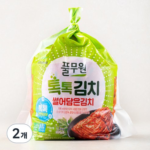 풀무원 톡톡김치 썰어담은김치, 1.5kg, 2개