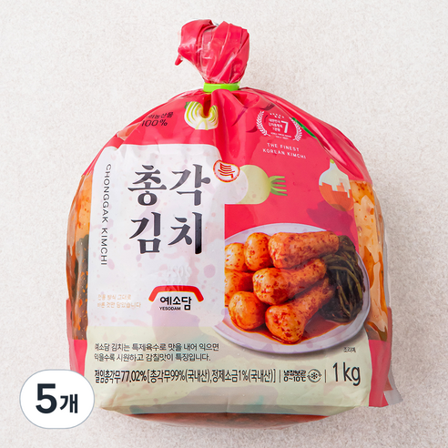 예소담 특 총각김치, 1kg, 5개