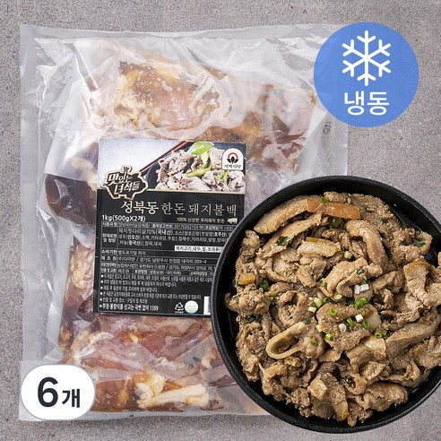 맛있는녀석들 성북동 한돈 돼지불백 (냉동), 500g, 6개