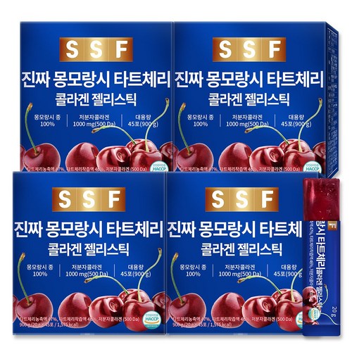 순수식품 몽모랑시 타트체리 저분자 피쉬 콜라겐 젤리 스틱 4박스 180포*20g(3600g) 대용량