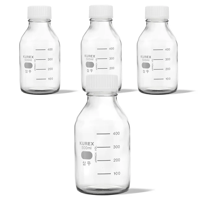 미르 눈금 유리병, 500ml, 4개
