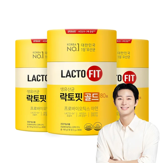 락토핏 생 유산균 골드, 160g, 3개