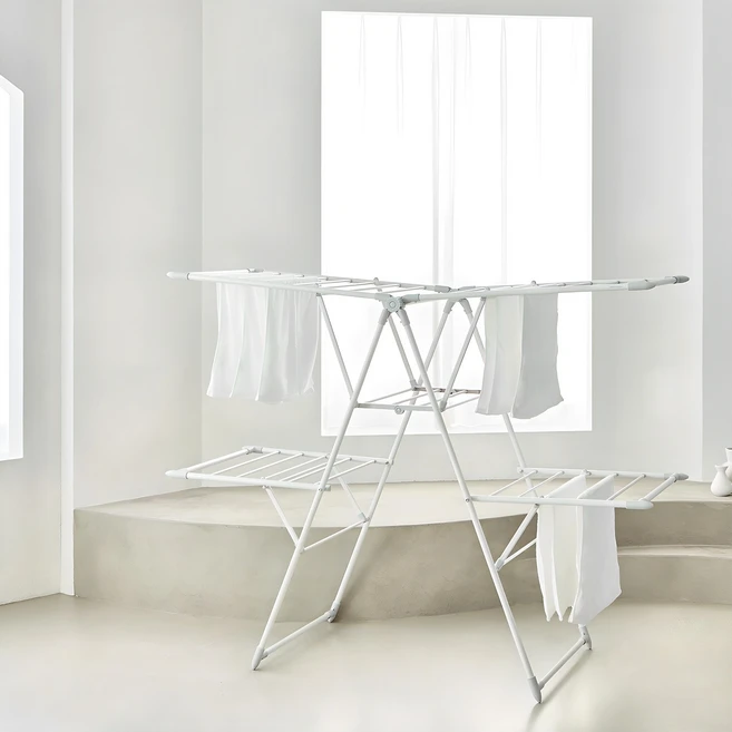 한샘 양날개 플러스 건조대 기본형, 크림화이트 + 라이트그레이, 157 x 61.5 x 125 cm