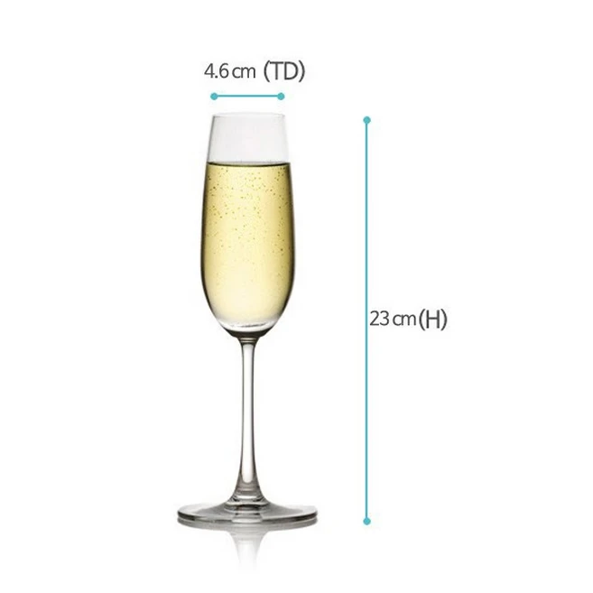 오션글라스 메디슨 샴페인 와인잔 선물 세트, 210ml, 6개