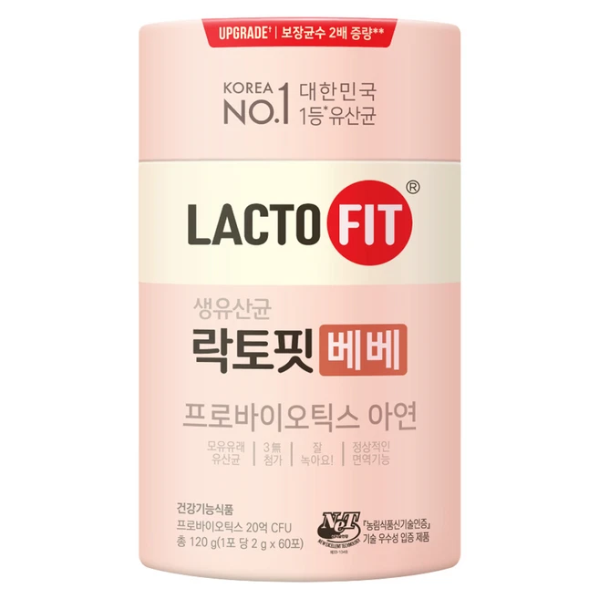 락토핏 생유산균 베베 60포, 60회분, 120g, 1개