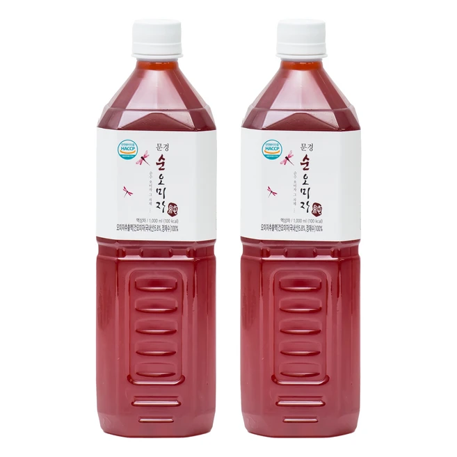 문경몰 무설탕 순오미자 원액, 1L, 2개입, 1세트