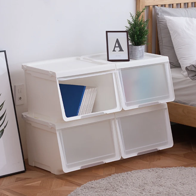 이즈리빙 슬라이딩 리빙박스 대형, 반투명, 36L, 4개