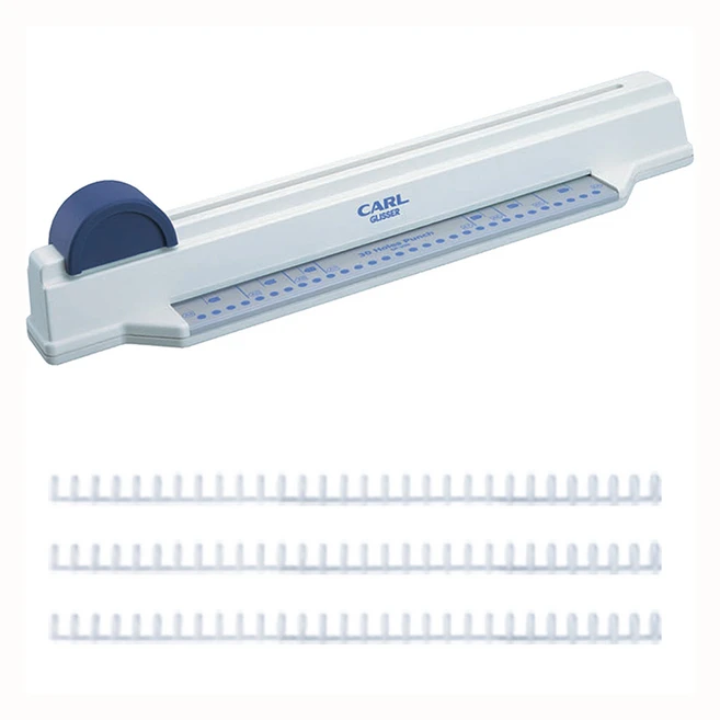 칼 슬라이드형 30공펀치 SP-30N A4 + 12mm WH루즈링 3p 세트, 화이트, 1세트