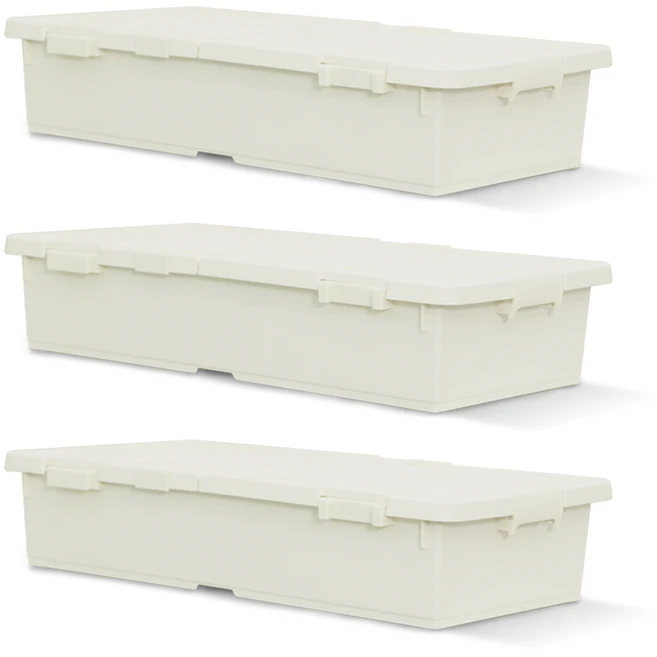 라이피스트 트레인 언더베드 리빙박스 낮은형, 아이보리, 3개