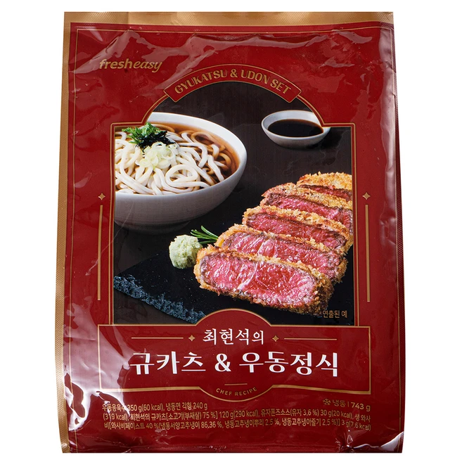 프레시지 최현석의 규카츠 & 우동정식 (냉동), 743g, 2개