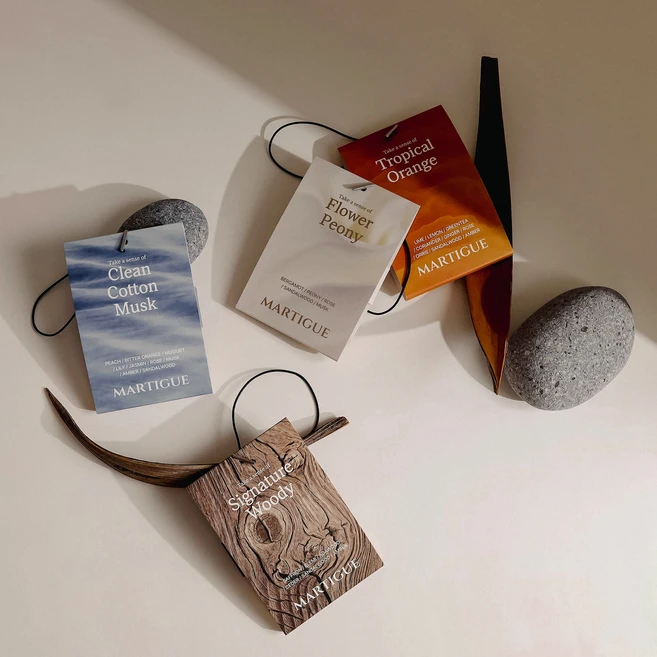 마르티그 퍼퓸 디퓨저 샤쉐 차량용 방향제 2p, 1세트, 클린 코튼 머스크