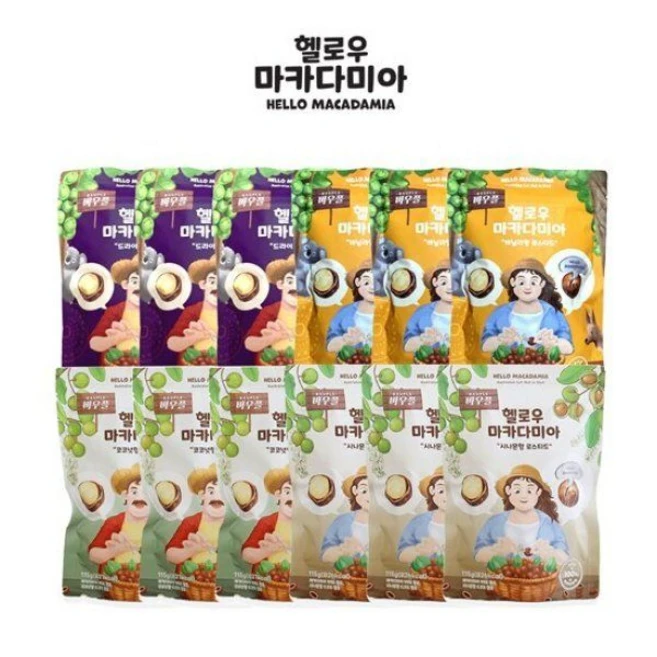 헬로우 마카다미아 총 12봉 (1봉 115g 맛 4종), 3개